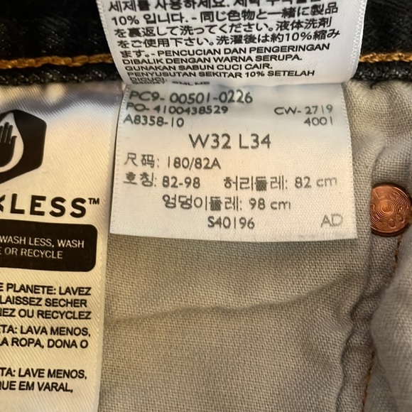 Levi’s 501 black buttonfly straight leg jeans size 32x34 - Picture 9 of 9